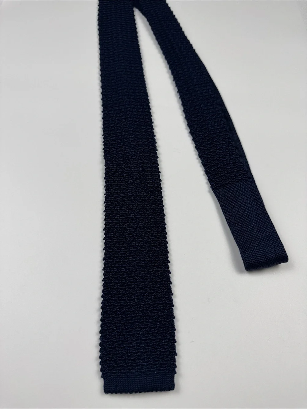 J.Crew Navy 100% Silk Knit Tie 2” Skinny Made in Italy